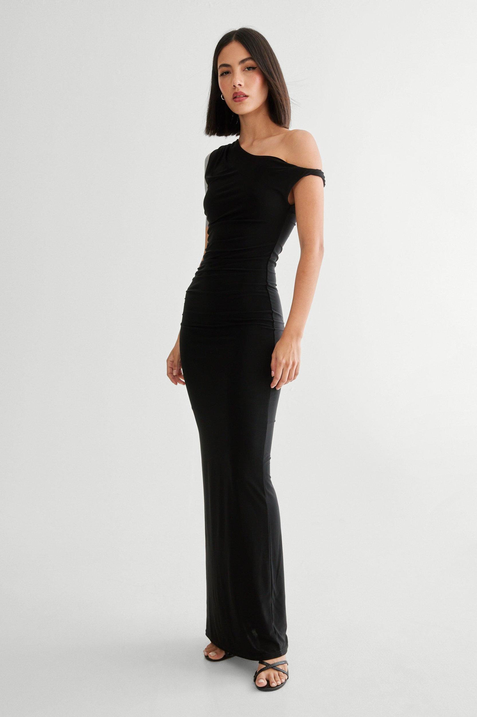 Slinky Off Shoulder Maxi Dress Product Image