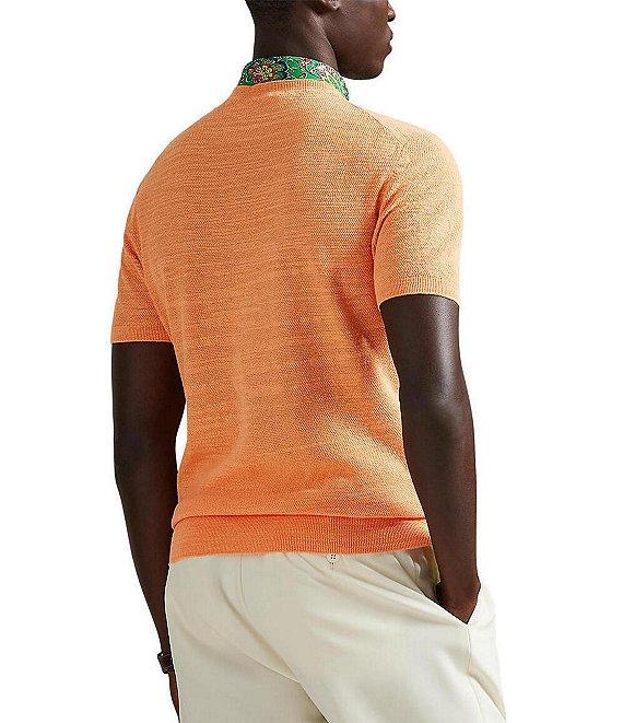 Polo Ralph Lauren Textured Linen-Blend Short Sleeve Sweater Product Image