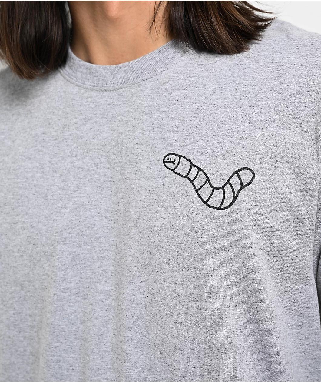 A.LAB Heather Grey Wanted Worm Long Sleeve T-Shirt Product Image