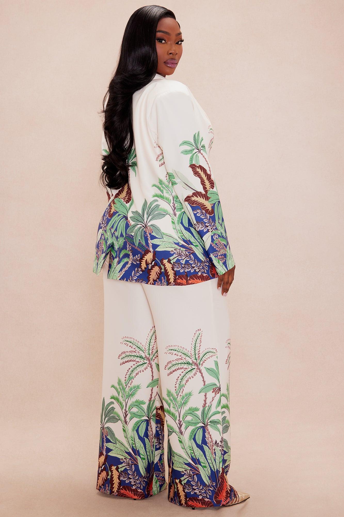 Tropicana Blazer Suit Set - Cream/combo Product Image