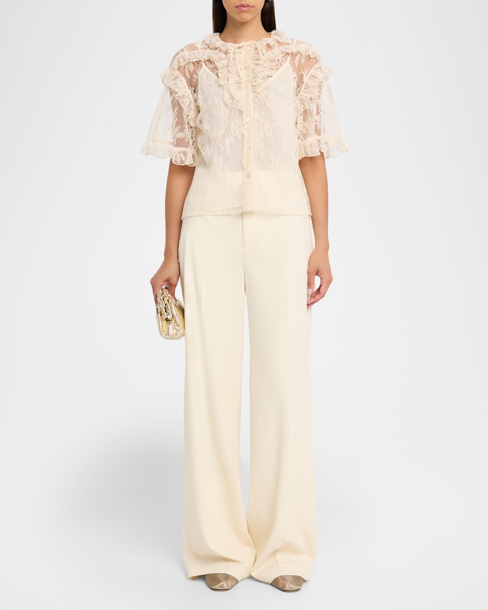 Kyra Button-Front Lace Top Product Image