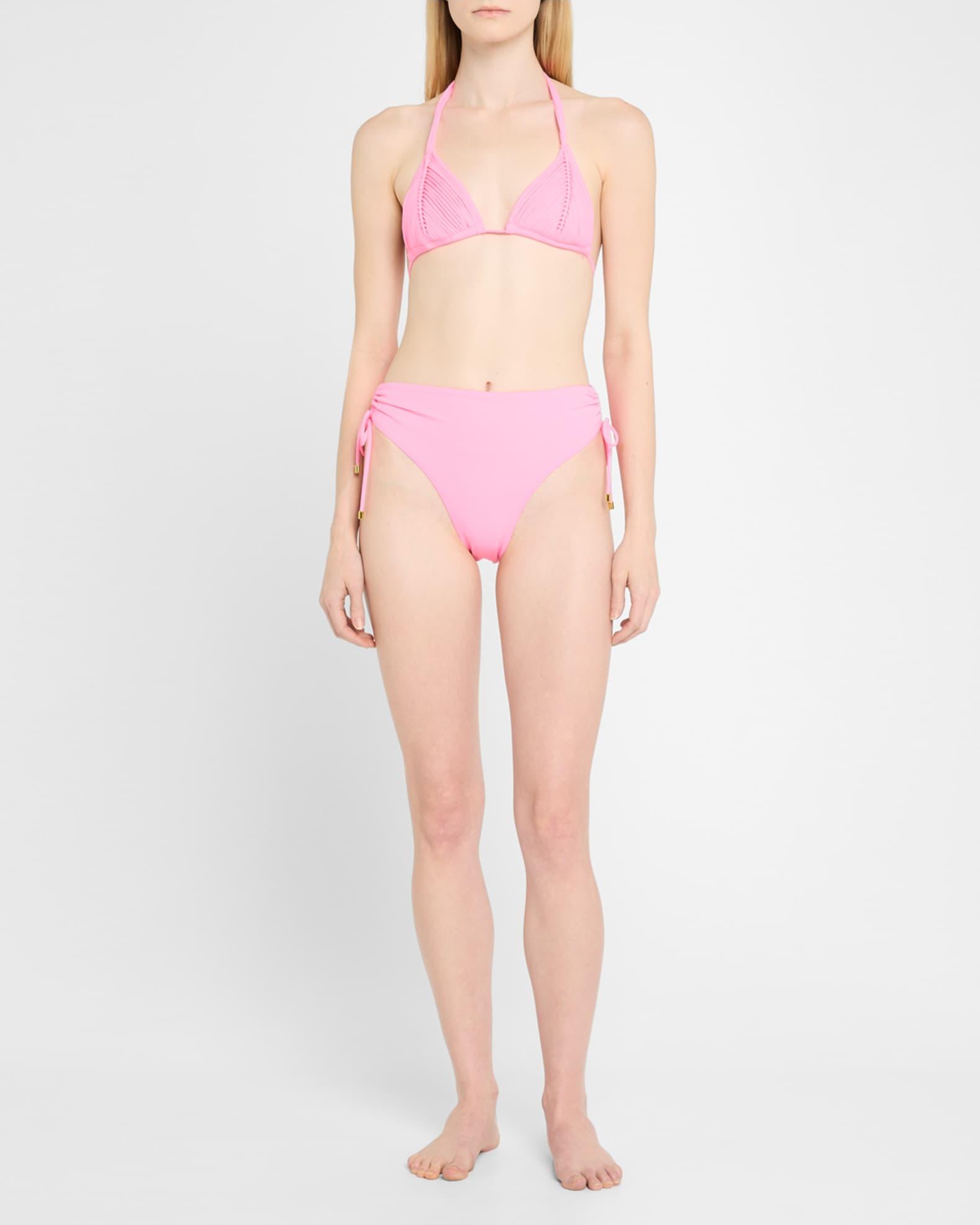 Ruched High-Waist Bikini Bottoms Product Image
