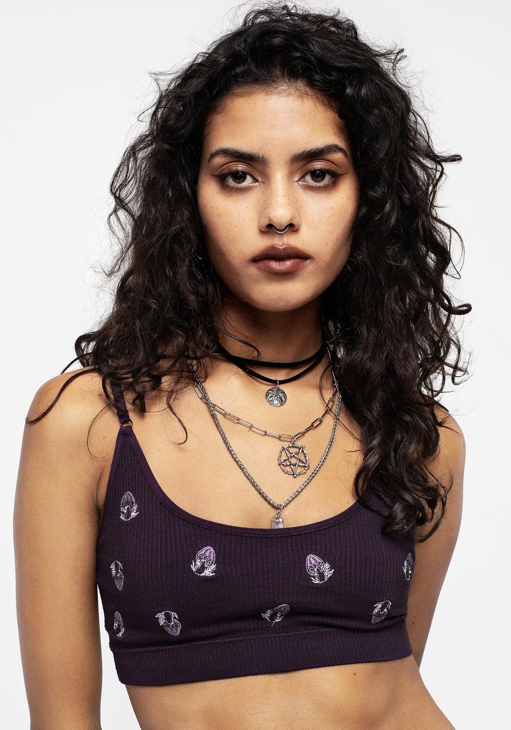 Spore Mushroom Embroidered Bralet Product Image