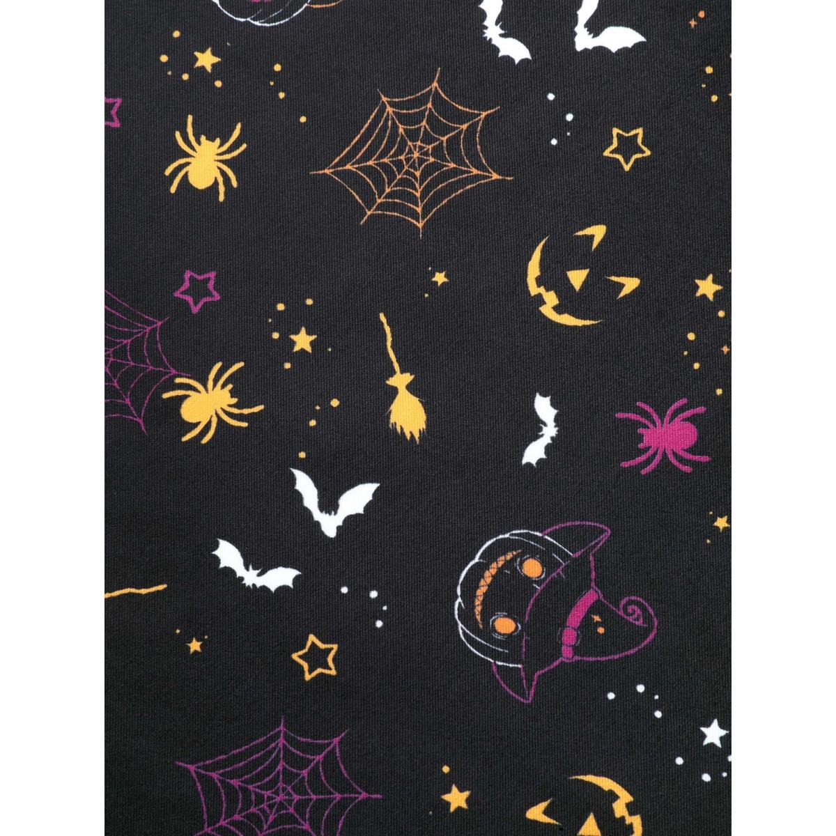 Plus Size Pumpkin Dance Printed Knee-Length Skirt Women Black Cocktail Non No stretch Slanted pocket Party Skirts BloomChic 22-24/3X Product Image