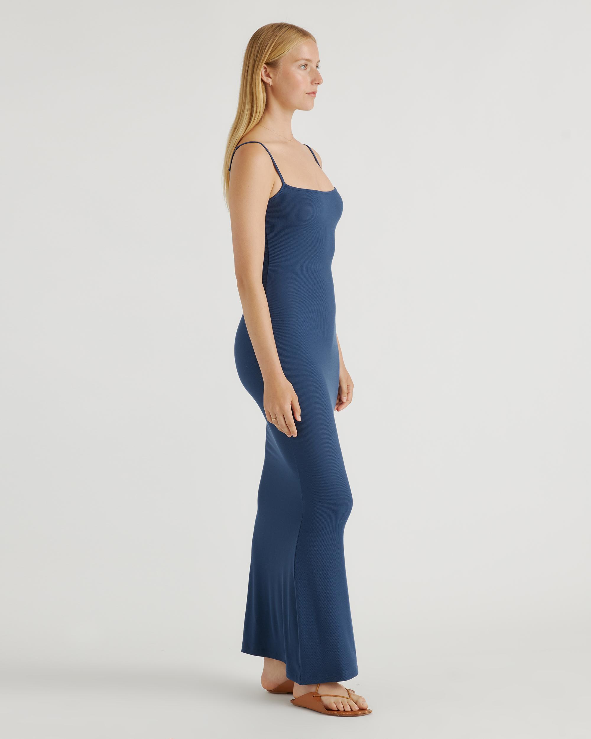 Quince | Women's Tencel Rib Knit Maxi Slip Dress Size XS, Cotton/Modal Product Image