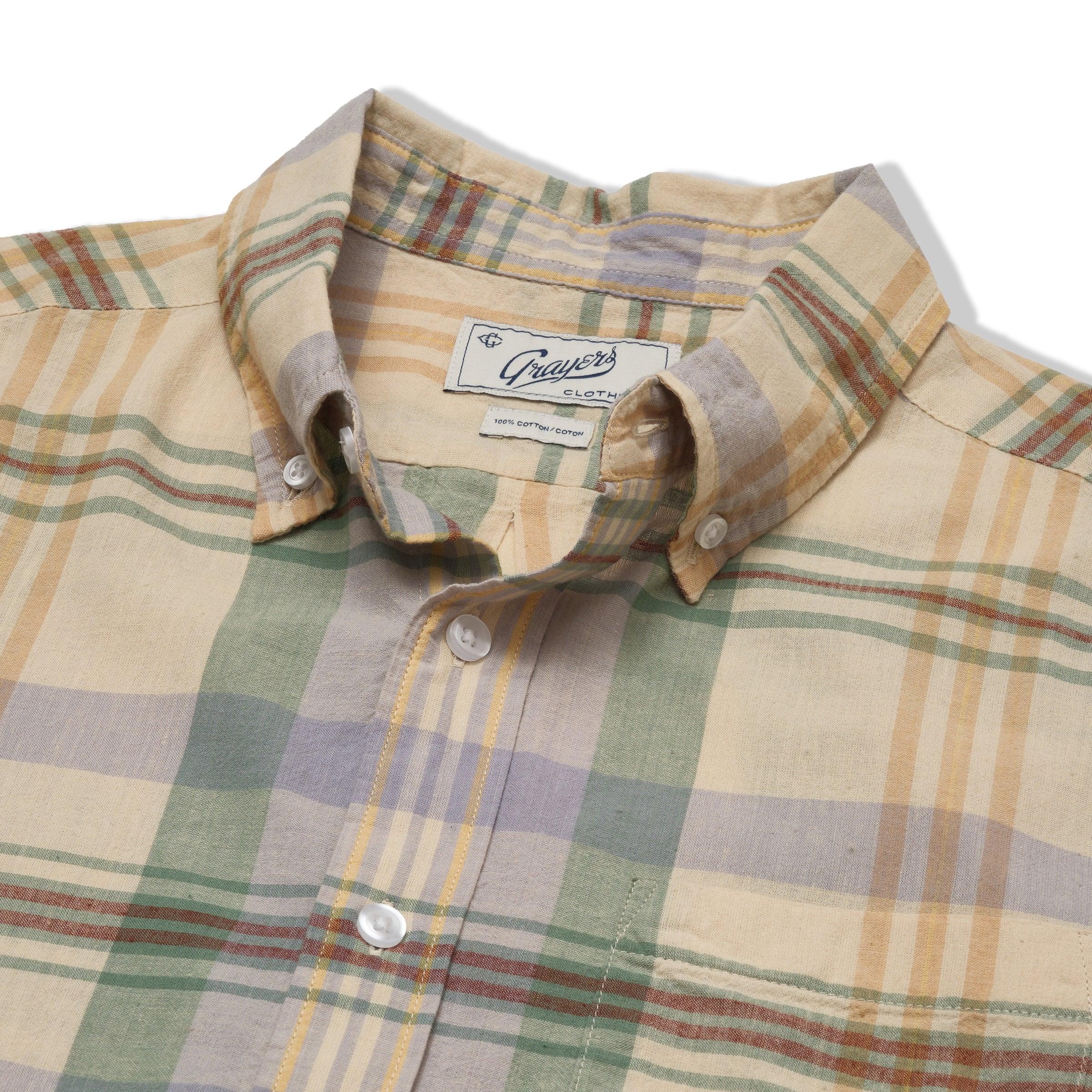 Classic Madras Plaid Short Sleeve Shirt - Lt Blue Cream Plaid Product Image