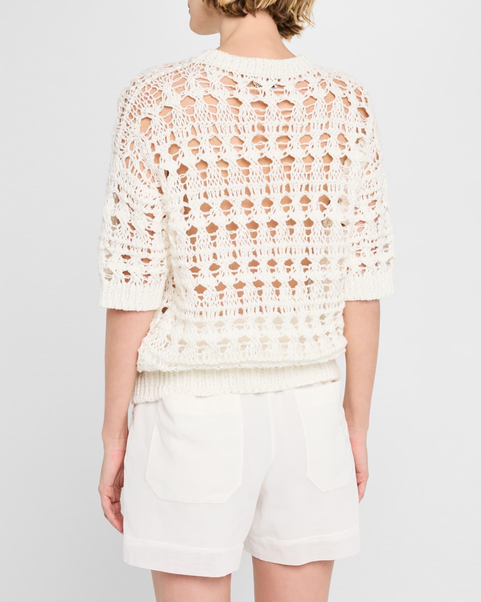 Openwork Knit Cotton Jute Top Product Image