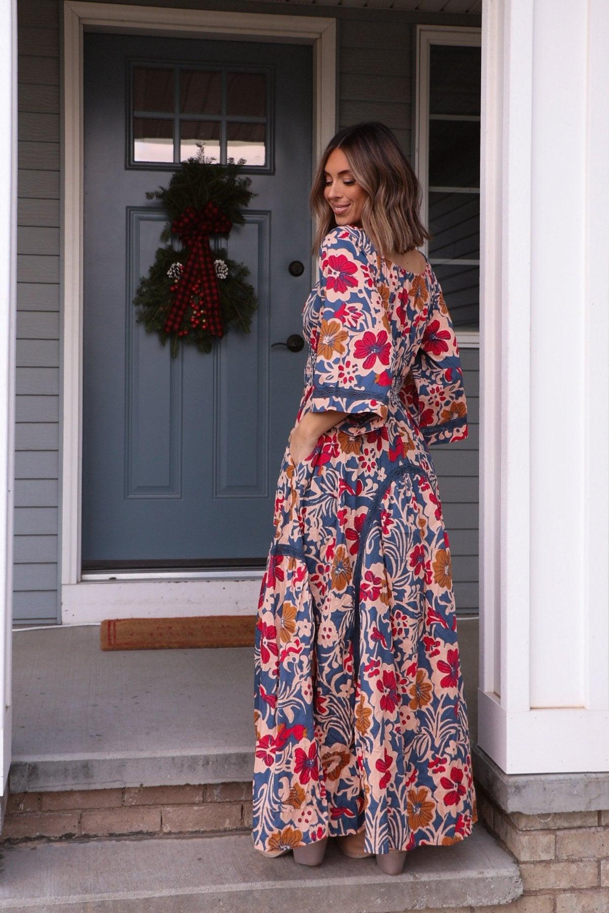 Free People Navy Multi Print Dixie Maxi Dress - FINAL SALE Product Image