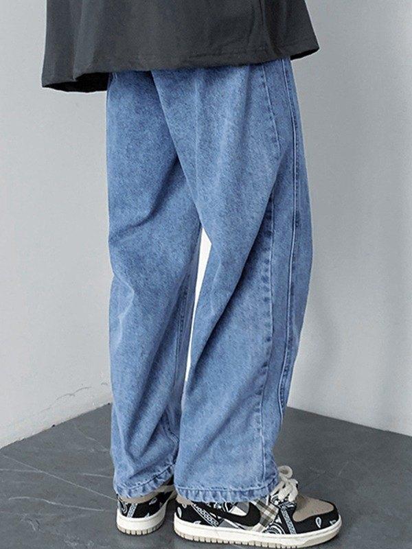Men's Vintage Washed Loose Jeans Product Image