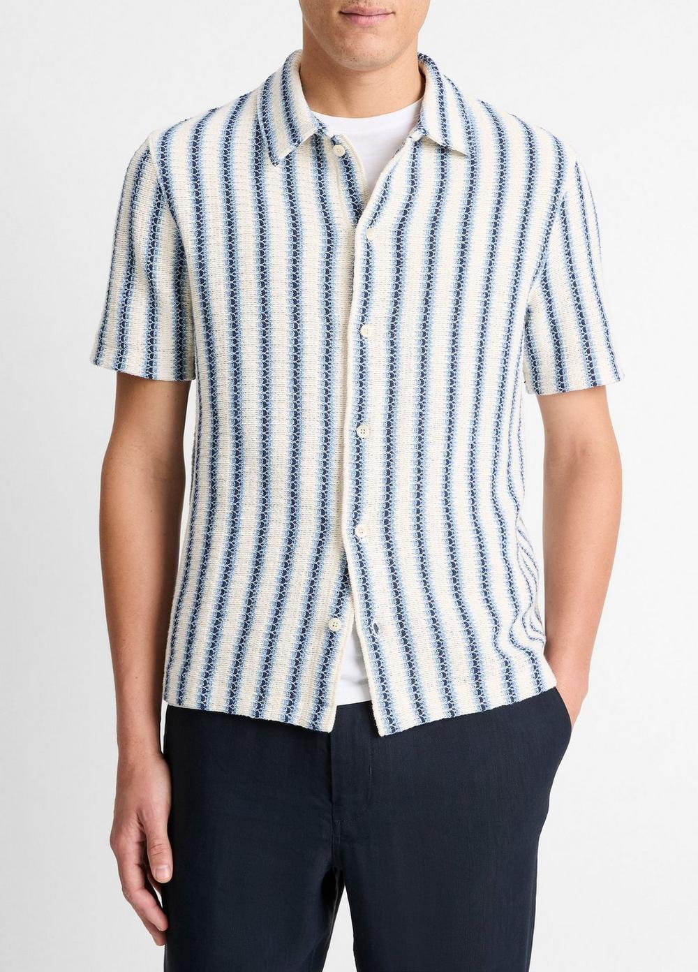 Mens Beach Stripe Italian Cotton-Blend Shirt Vince Product Image