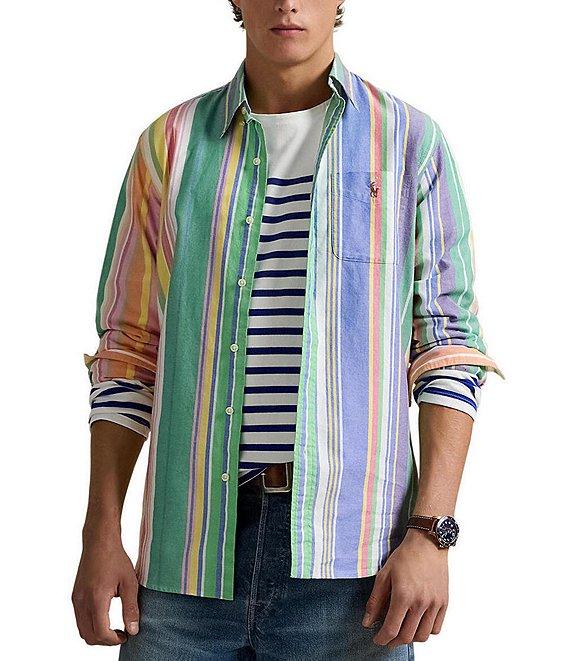 Polo Ralph Lauren Classic Fit Striped Oxford Long Sleeve Woven Shirt Product Image