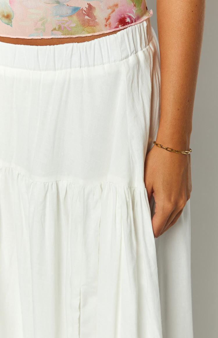 Cade White Maxi Skirt Product Image
