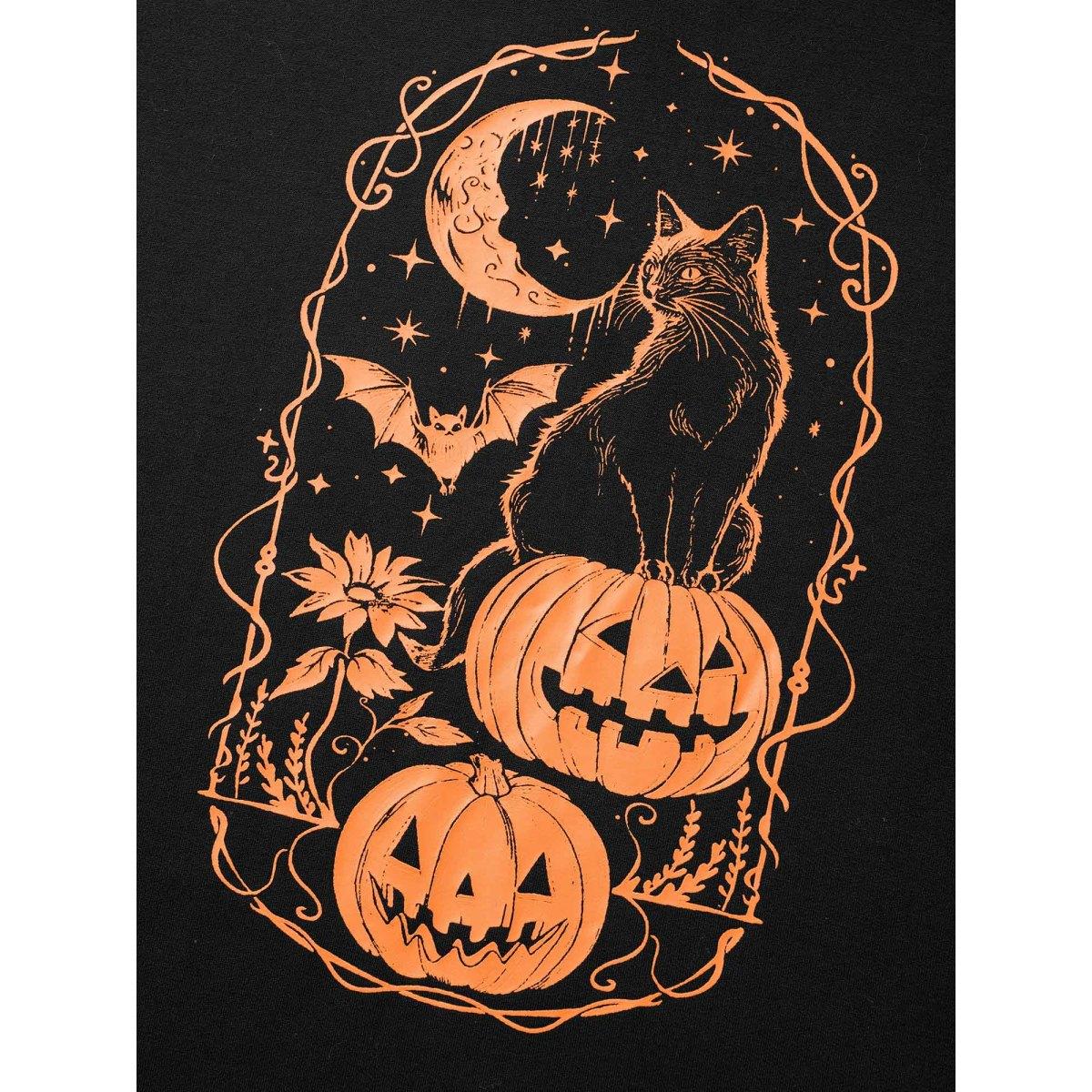 Plus Size Trick & Chic Graphic Sweatshirt Women Black Playful Drawstring Hooded Casual Sweatshirts BloomChic 30/6X Product Image