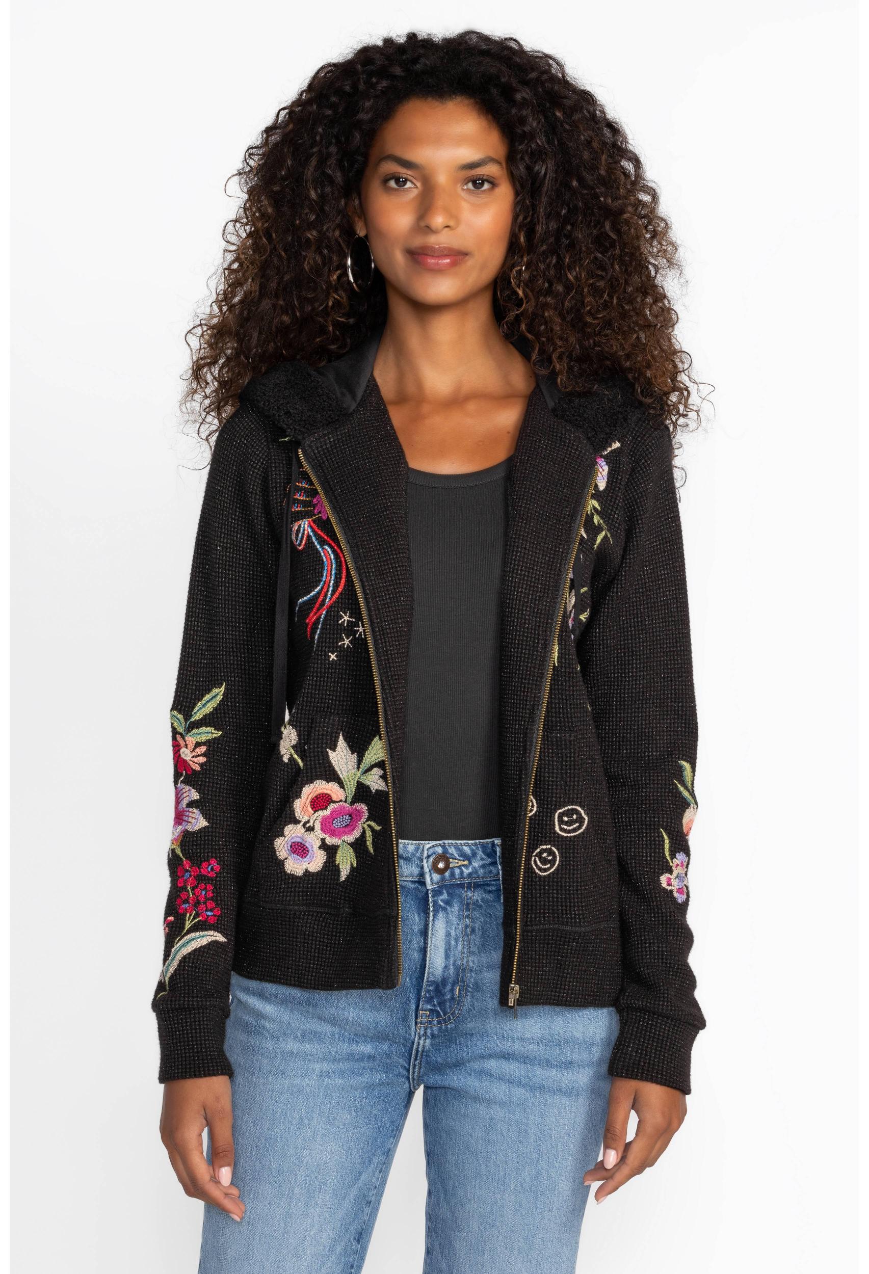 JOHNNY WAS METALLIC THERMAL ZIP UP HOODI -SALEE Product Image