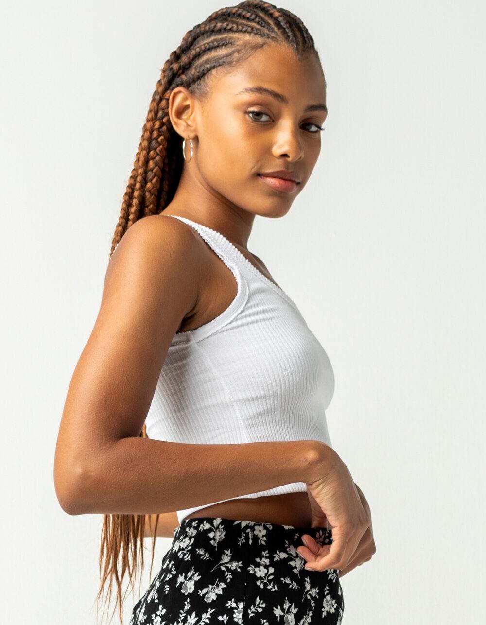 FULL TILT One Shoulder Womens White Tank - WHITE Product Image