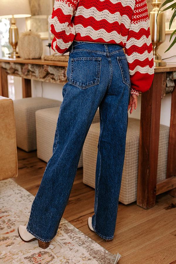 JUST USA Genesis High Waist Straight Leg Jean in Dark Wash Product Image