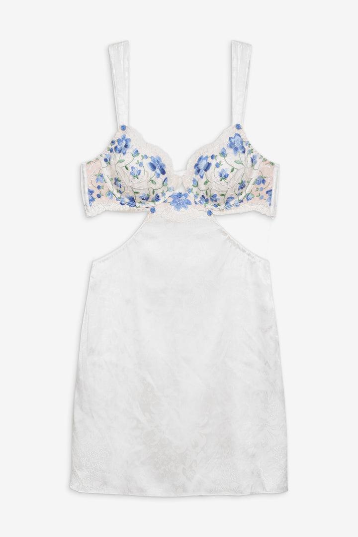 Festival Rose Slip Dress — Blue Product Image