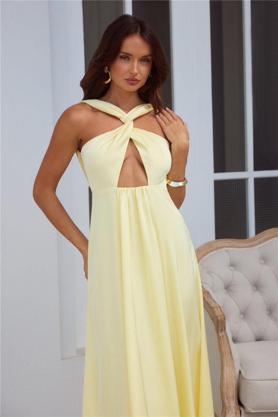 Lavish Lover Midi Dress Yellow Product Image