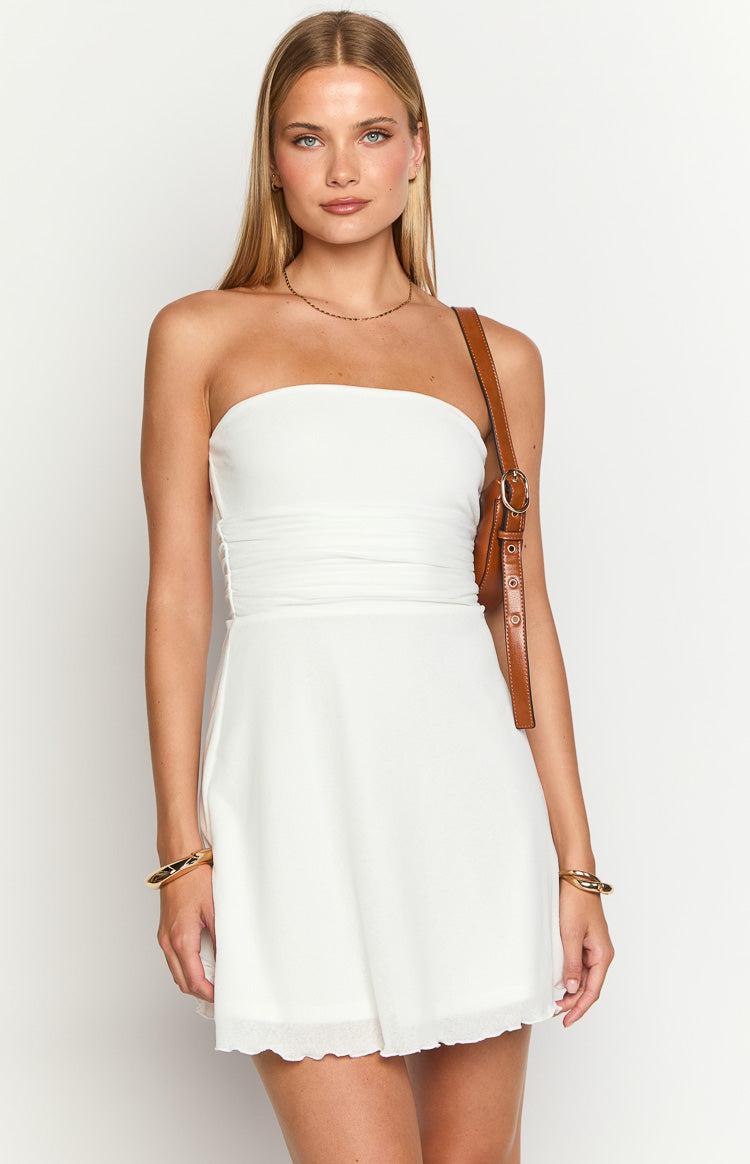 Benji White Strapless Mini Dress Girls Product Image