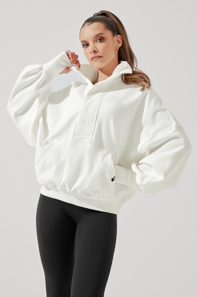 Ooey Gooey Half Zip Sweater - Almond Milk Product Image