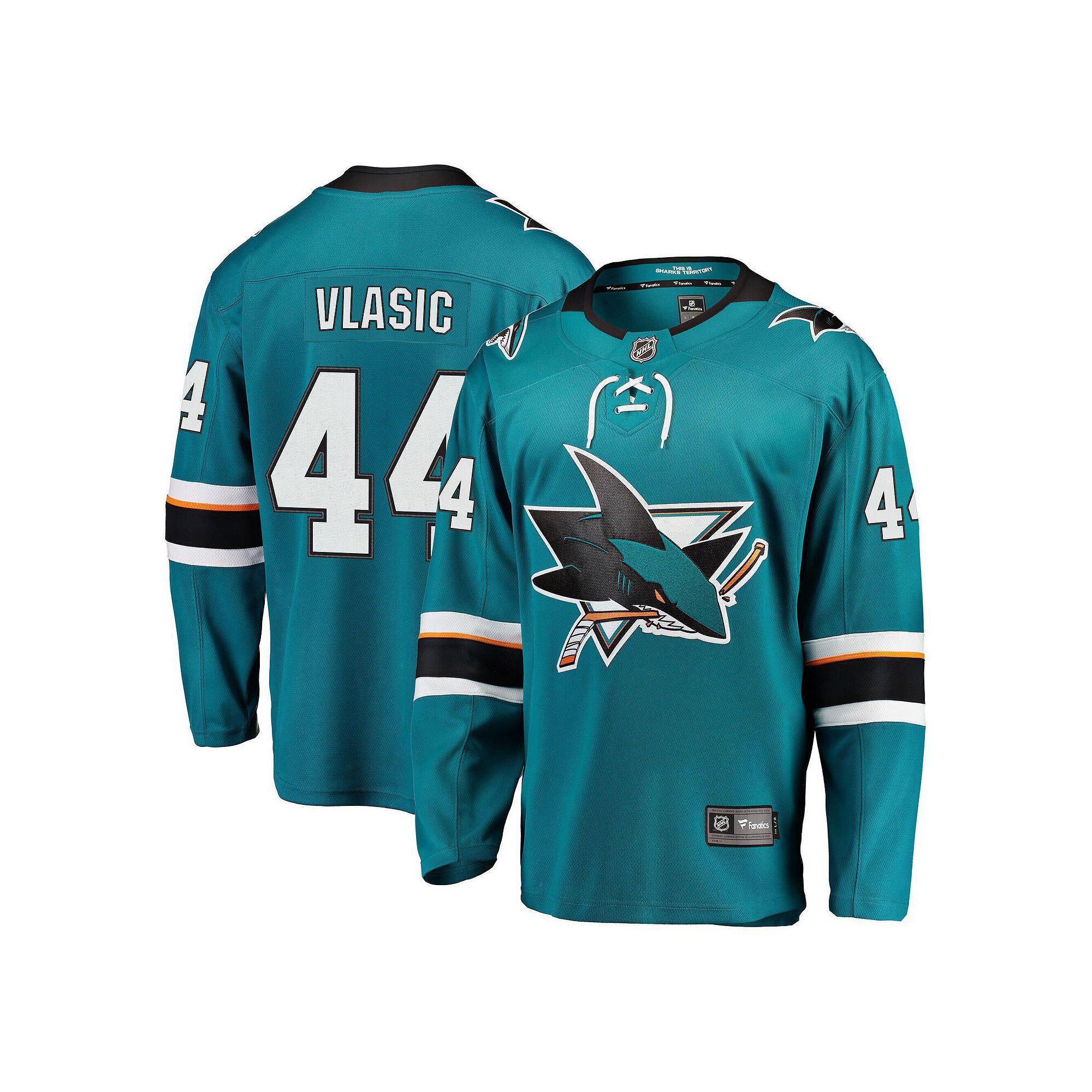 Men's Fanatics Marc-Edouard Vlasic Teal San Jose Sharks  Premier Breakaway Player Jersey, Size: Medium, Sks Blue Product Image