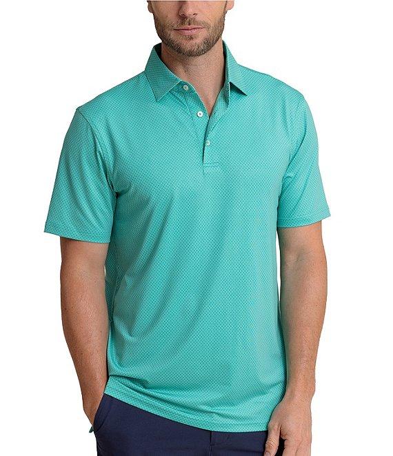 Southern Tide Performance Stretch Driver Coastal Geo Printed Short Sleeve Polo Shirt Product Image