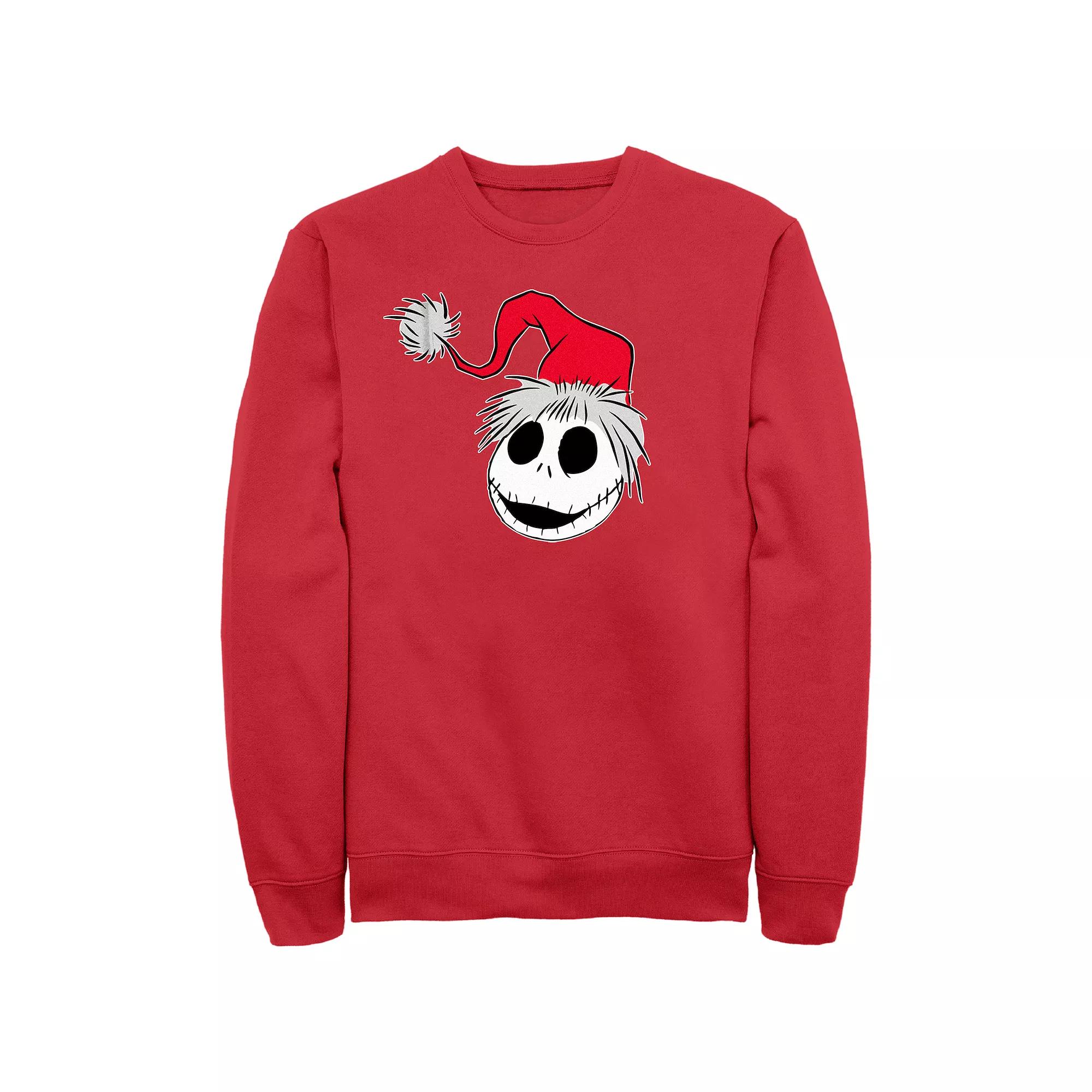 Disney's The Nightmare Before Christmas Jack Skellington Santa Hat Men's Sweatshirt, Size: Small, Red Product Image