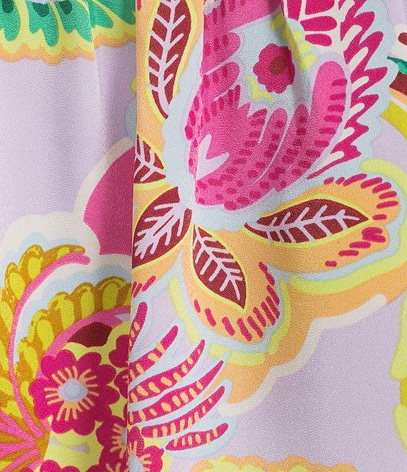 C&V Chelsea & Violet Floral Square Neck Sleeveless Smocked Coordinating Tank Top Product Image