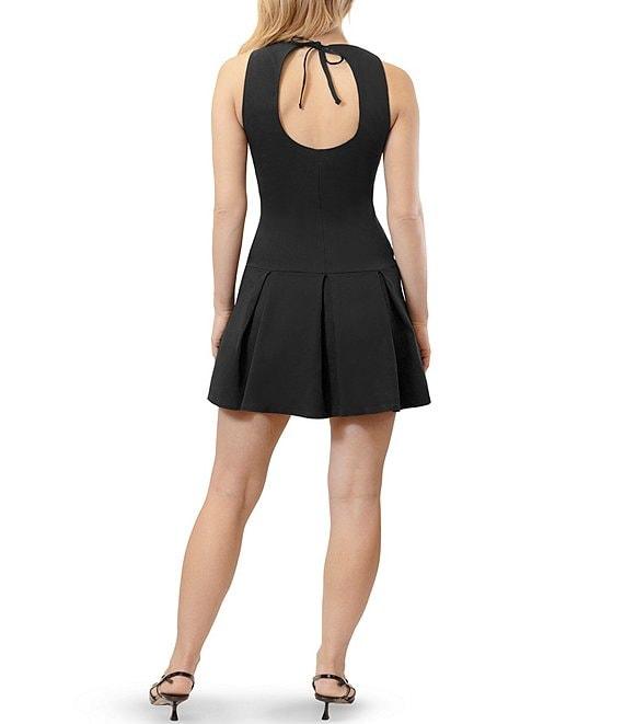 Stevie By Steve Madden Drop Waist Pleated Tie Back Dress Product Image