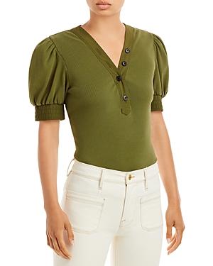 Derek Lam 10 Crosby Heather V Neck Puff Sleeve Top Product Image