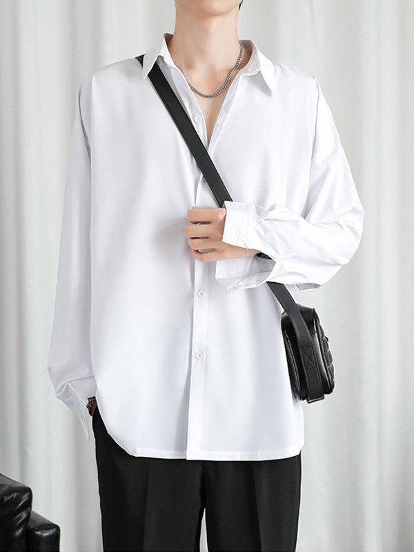 Men's Draped Long Sleeve Button Down Shirt Product Image