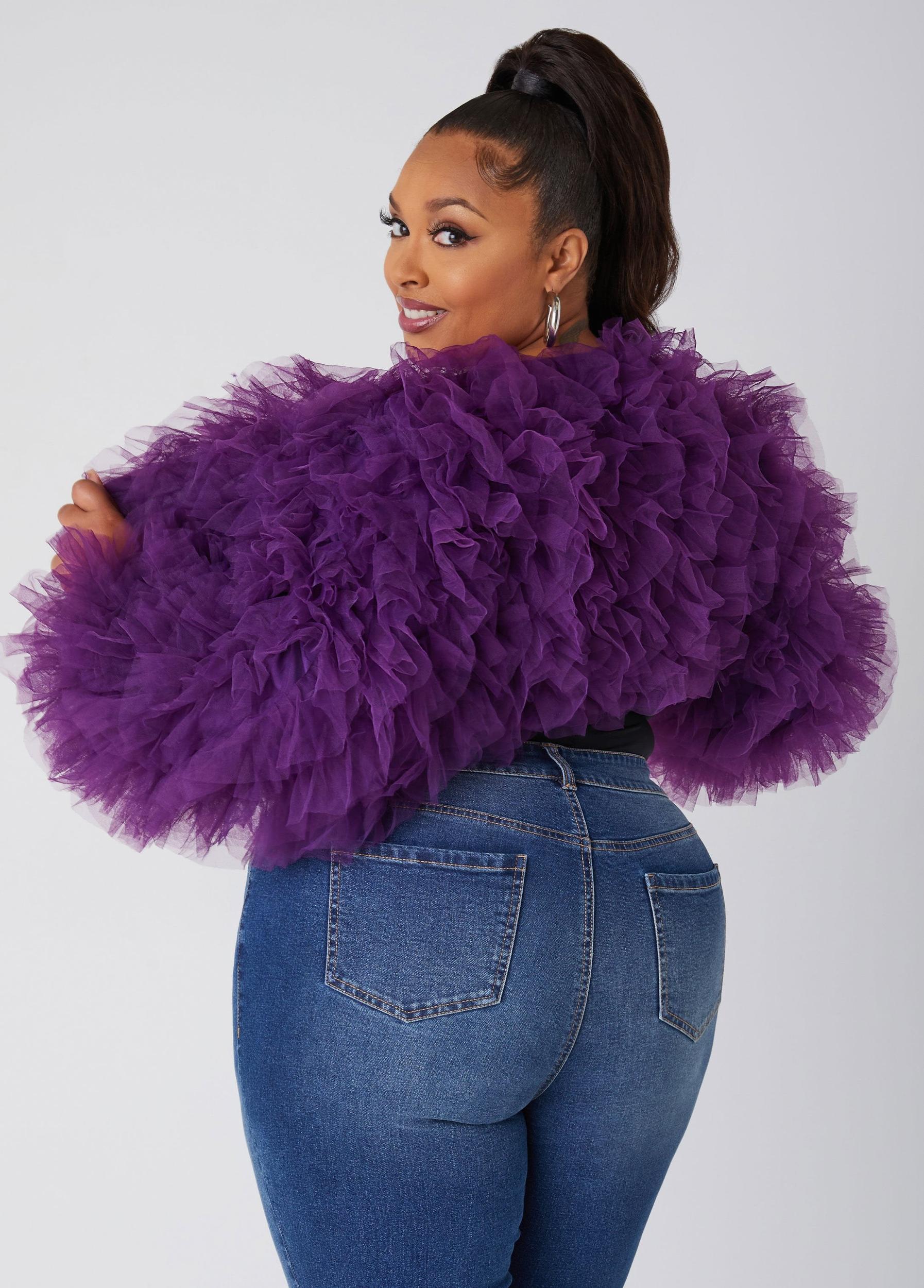 Cropped Ruffled Tulle Shrug Product Image