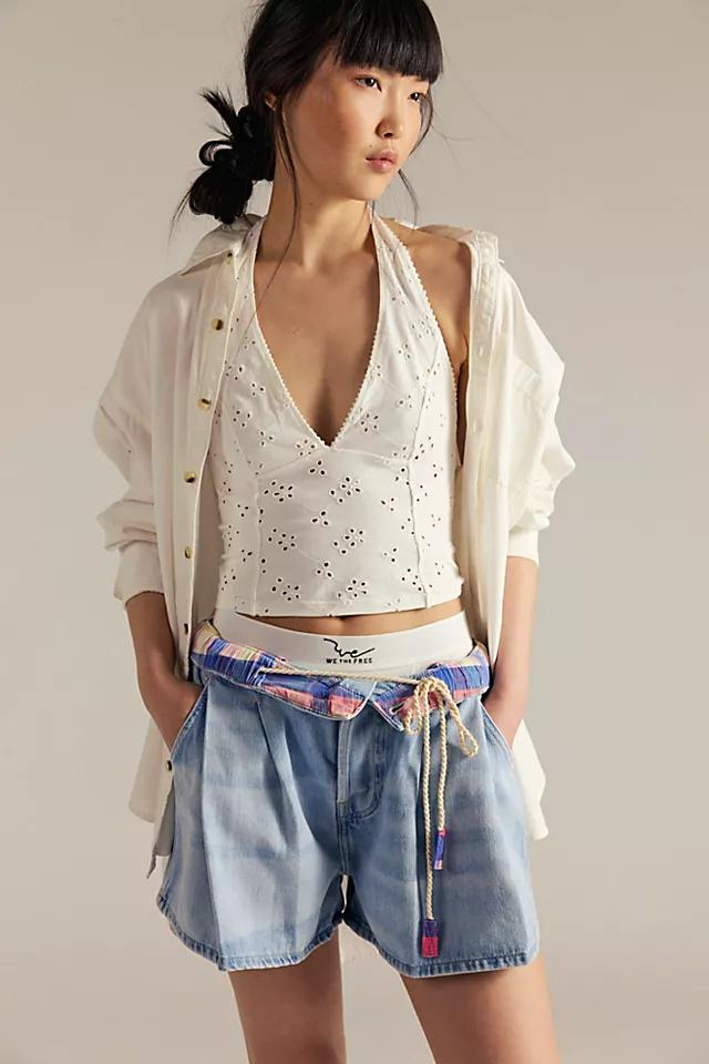 We The Free Clark Pleated Denim Shorts Product Image