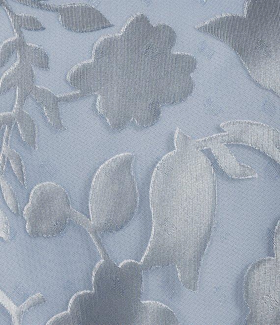 Alex Evenings 3/4 Illusion Sleeve Crew Neck Asymmetrical Triple Tier Hem Printed Chiffon Blouse Product Image