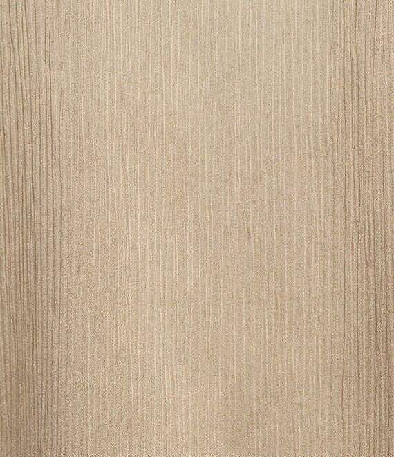 Eileen Fisher Silk Satin Mandarin Collar Long Sleeve Button Front Shirt Product Image