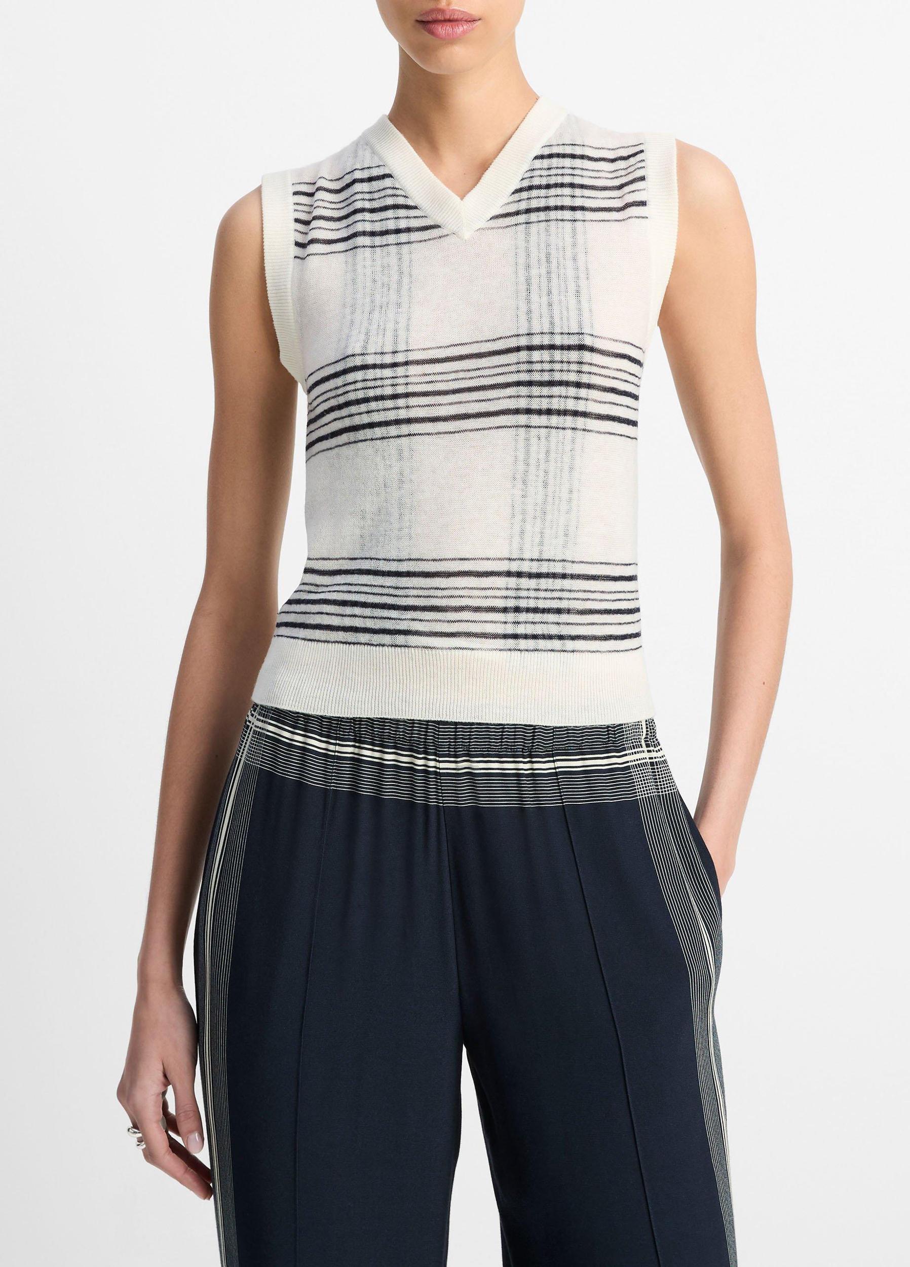 Featherweight Plaid Wool Sweater Vest Product Image