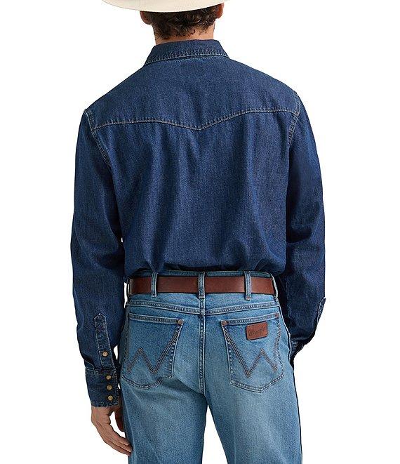 Wrangler® Long Sleeve Denim Western Shirt Product Image