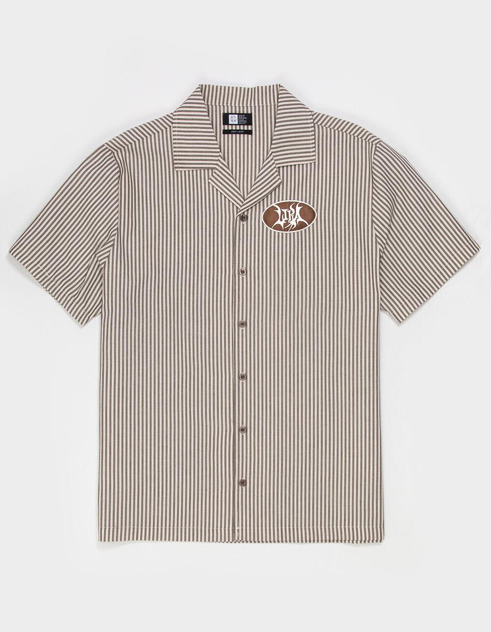 LIRA Creative Society Mens Stripe Work Shirt - BROWN Product Image