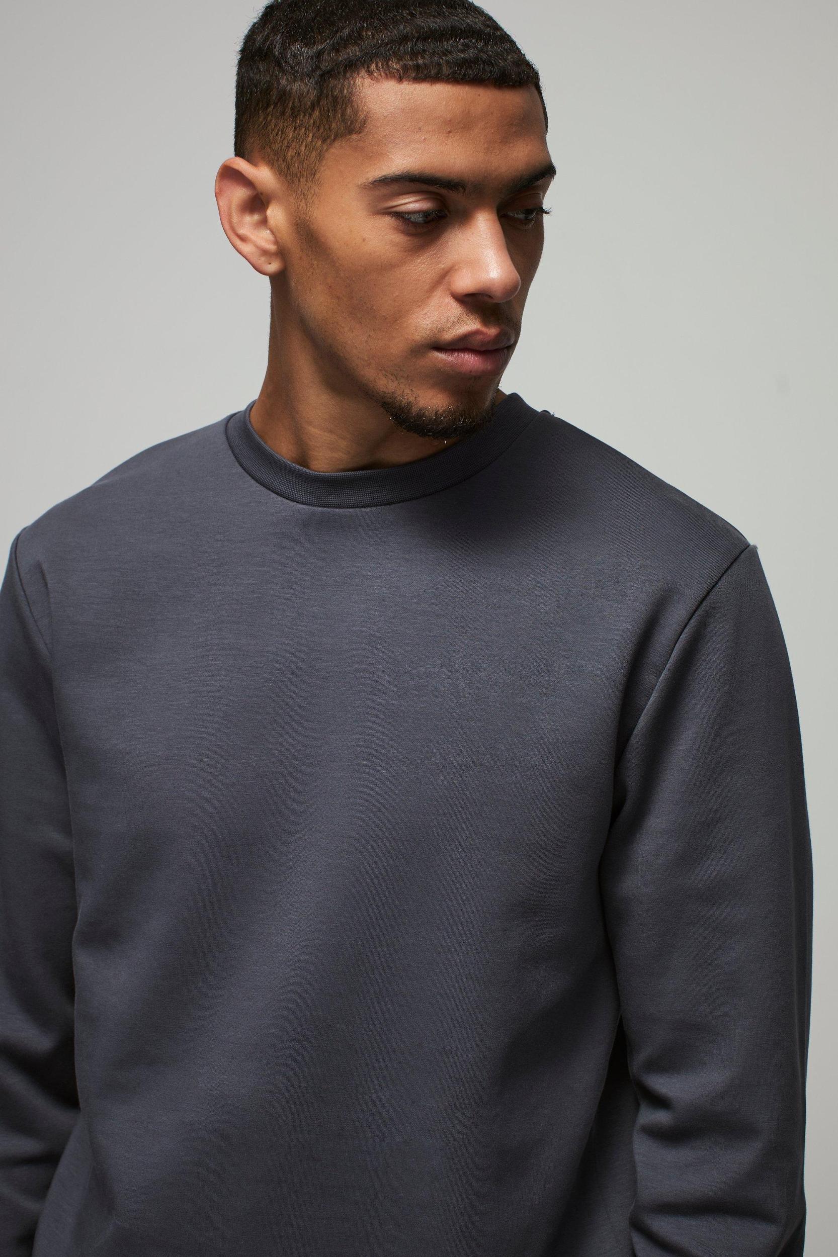 Slim Fit Peached Sweat | boohooMAN USA Product Image