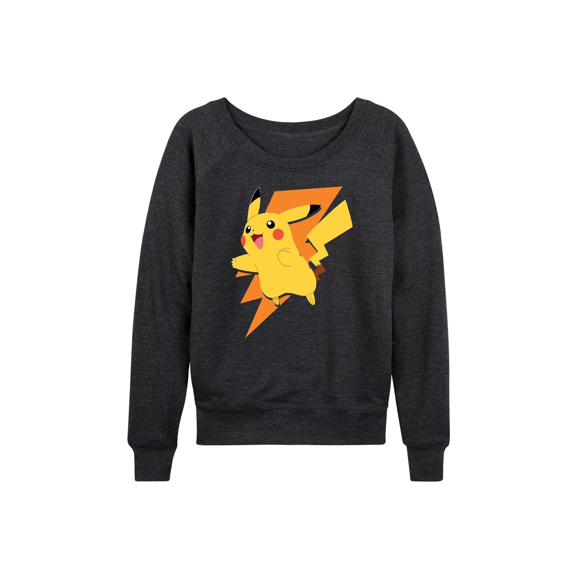 Women's Pokemon Pikachu Bolt French Terry Long Sleeve Tee,  Product Image