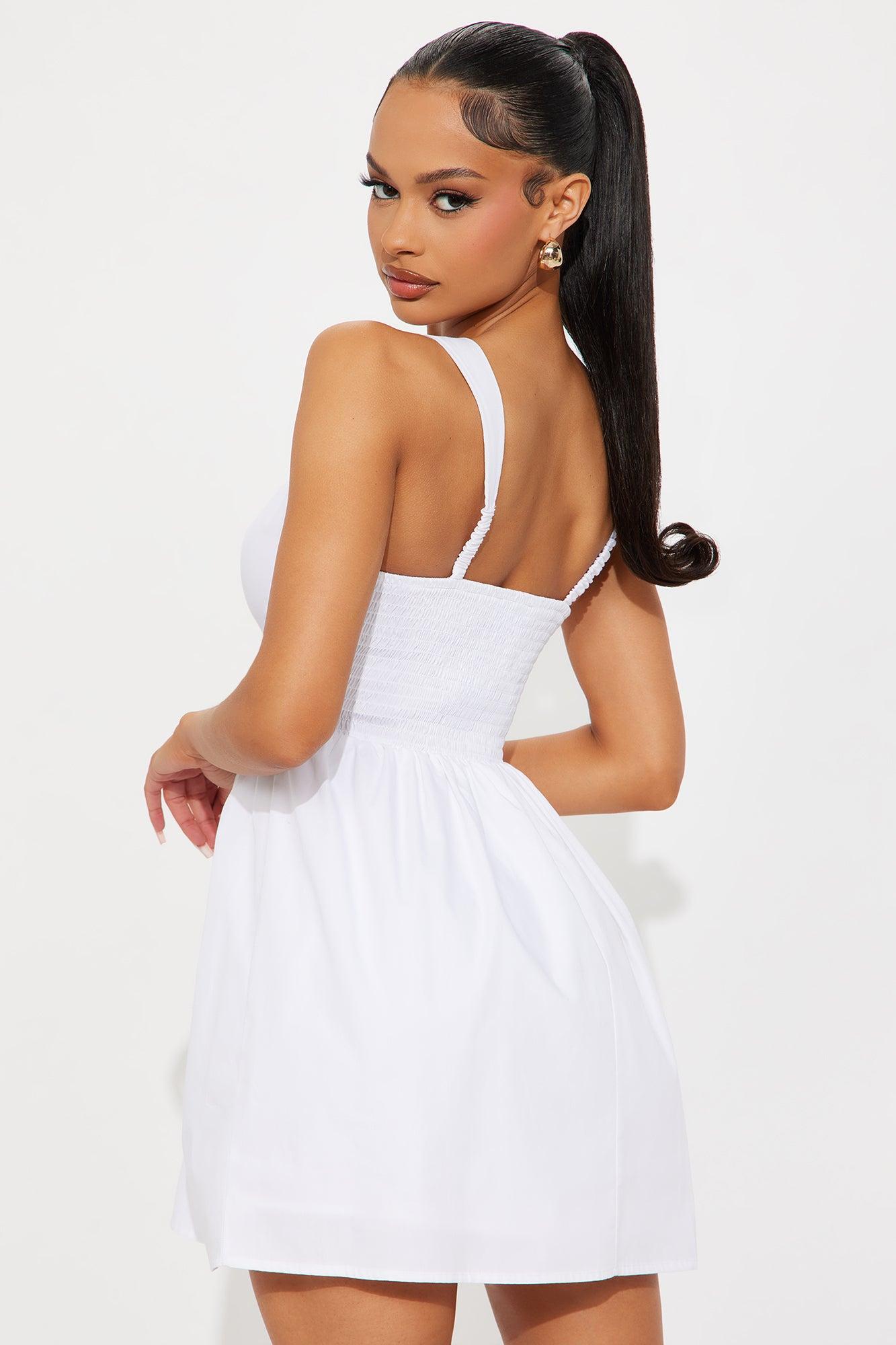 Charlene Stretch Poplin Mini Dress - Off White Female Product Image