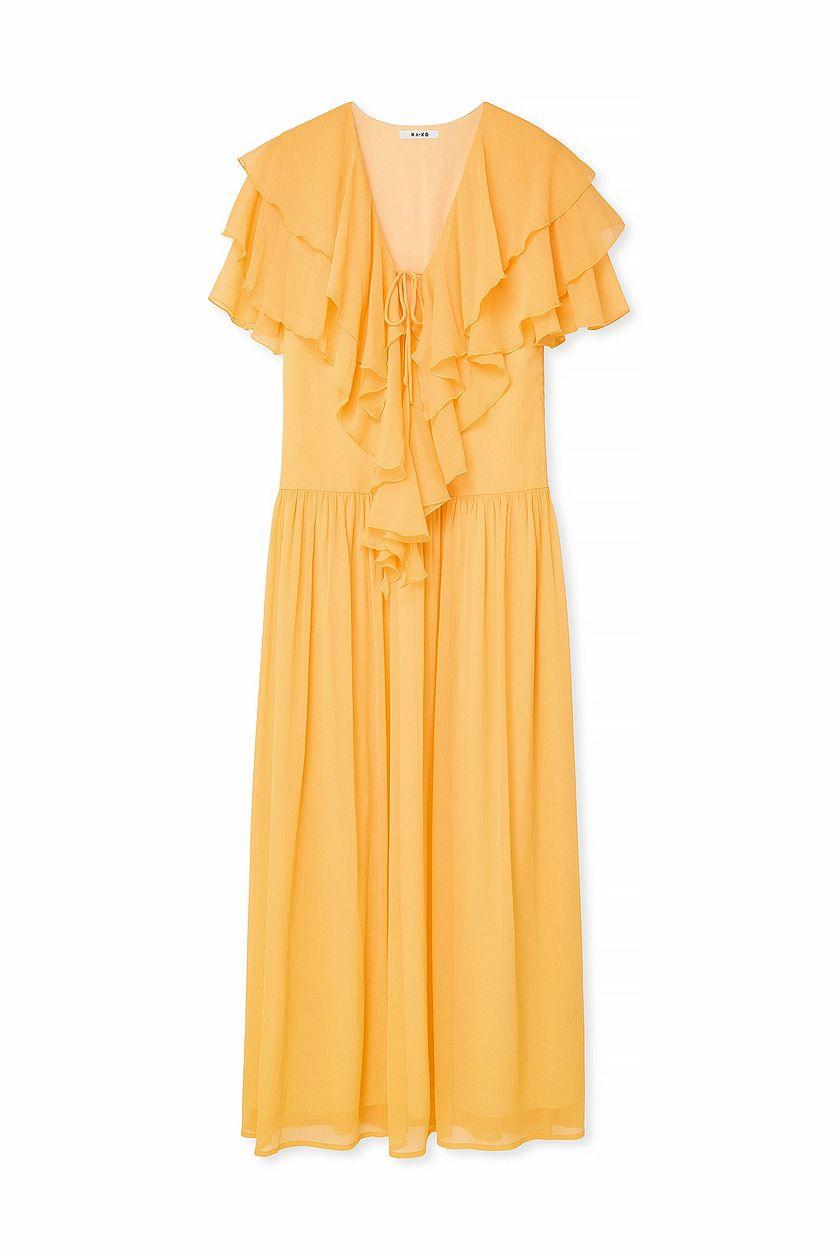 Chiffon Ruffles Detail Maxi Dress Product Image