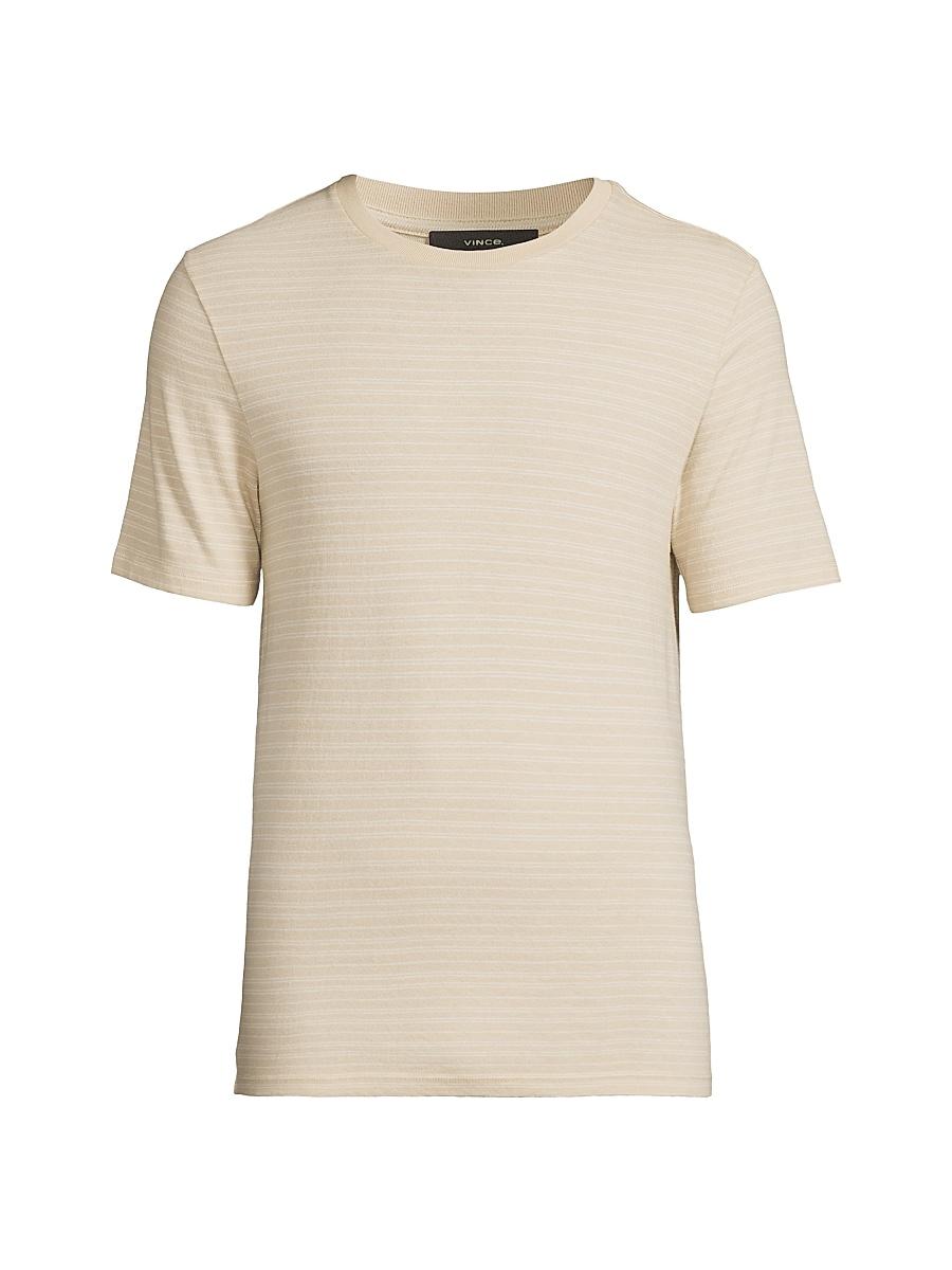 Mens Striped Loose-Knit Cotton T-Shirt Vince Product Image