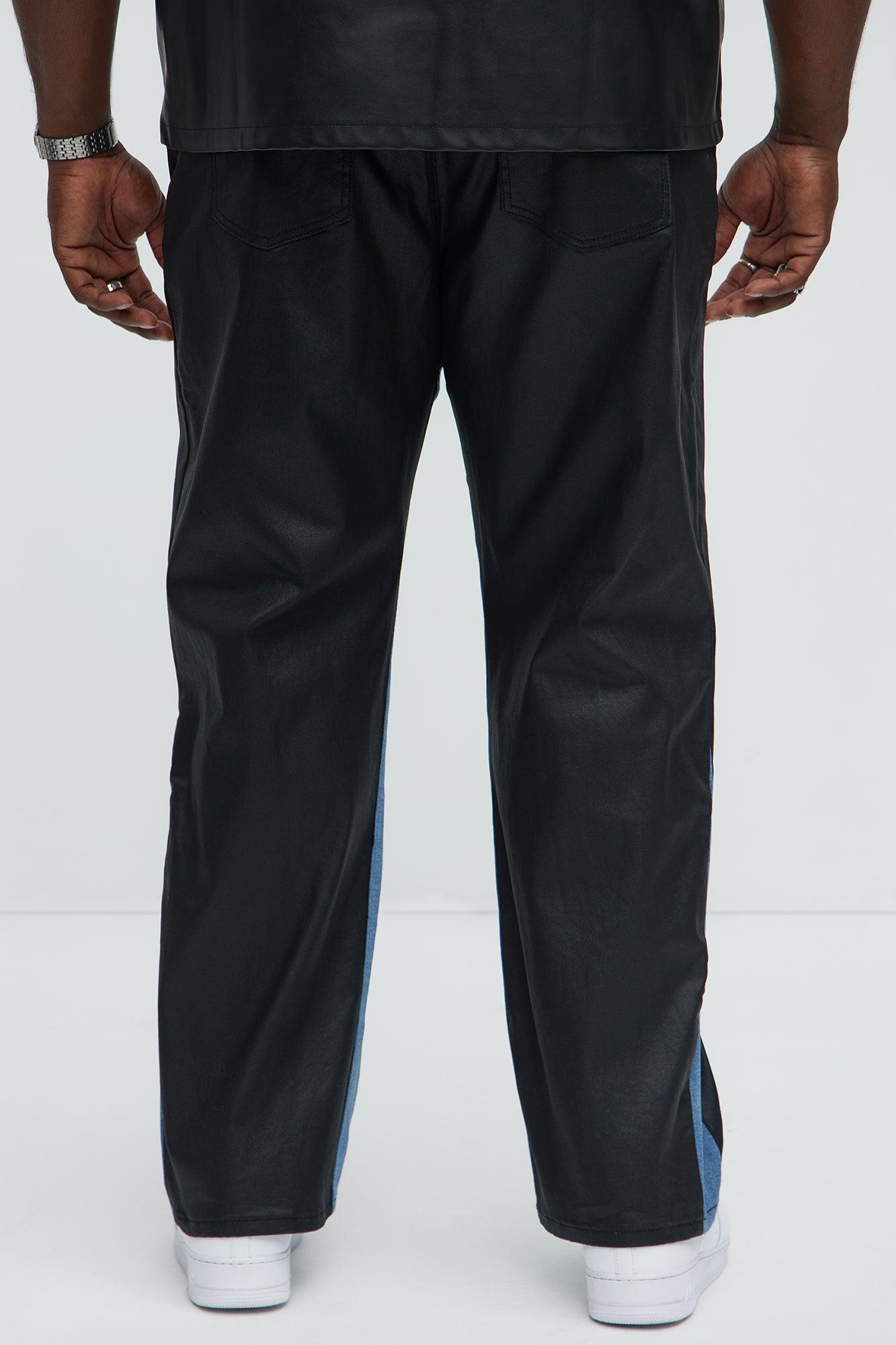 Wesley Wax Coated Straight Jeans - Black/combo Product Image