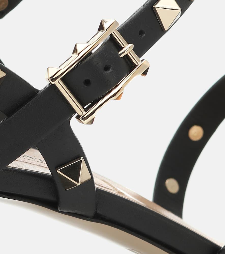 VALENTINO GARAVANI Valentino Rockstud Caged 90 Leather Ankle Strap Sandal In Black Product Image