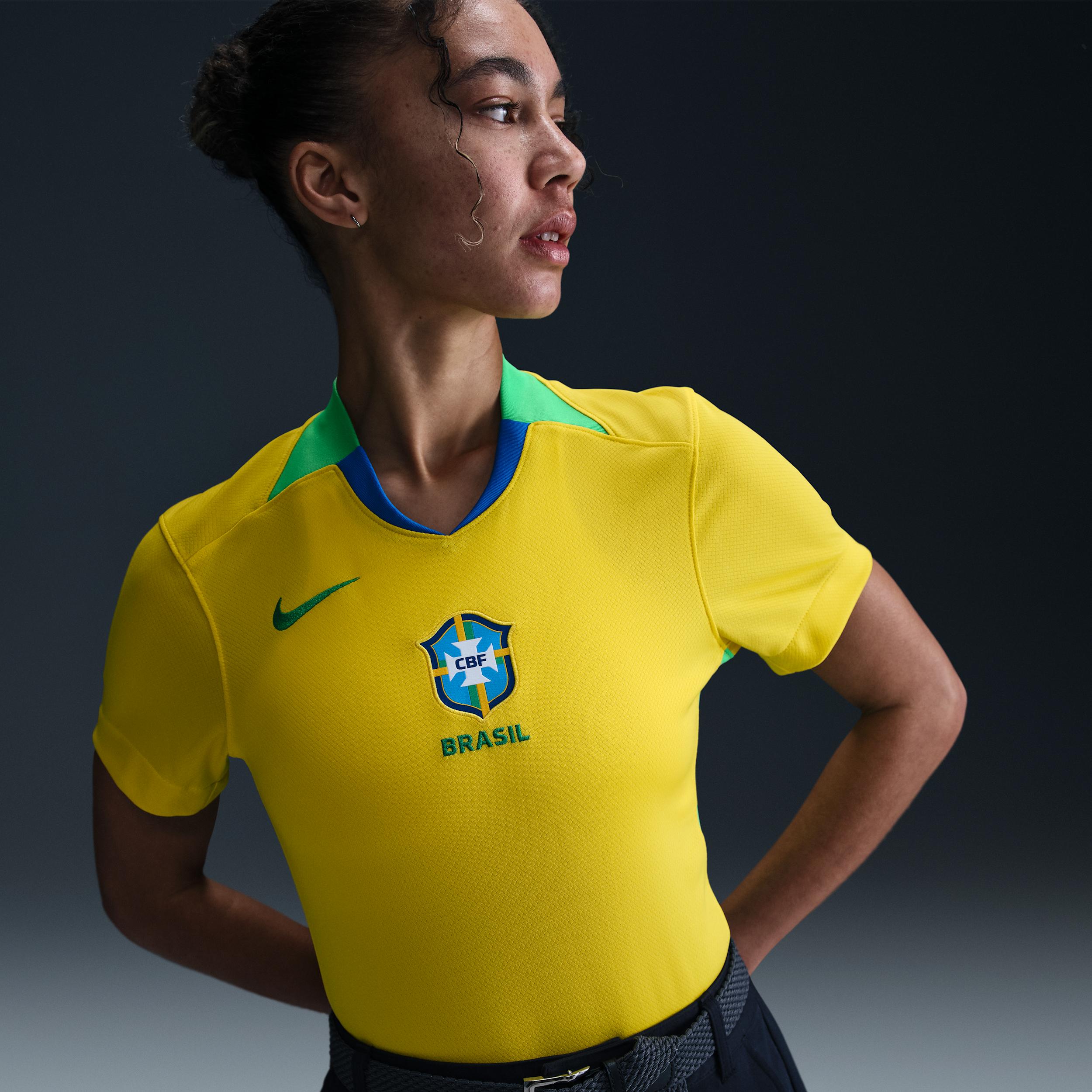Brazil 2025 Stadium Home (Team) Nike Women's Dri-FIT Soccer Replica Jersey Product Image