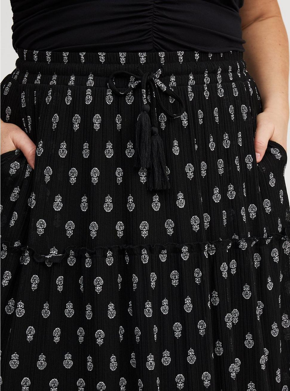 Maxi Tiered Drawstring Skirt Product Image