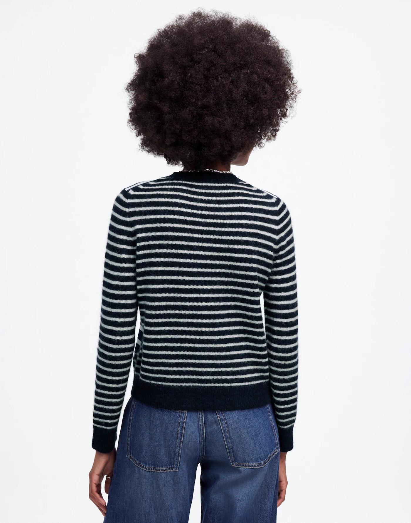 Mixed-Yarn Striped Sweater Product Image