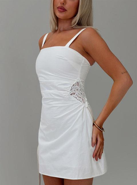 Doiley Moiley Mini Dress White Product Image