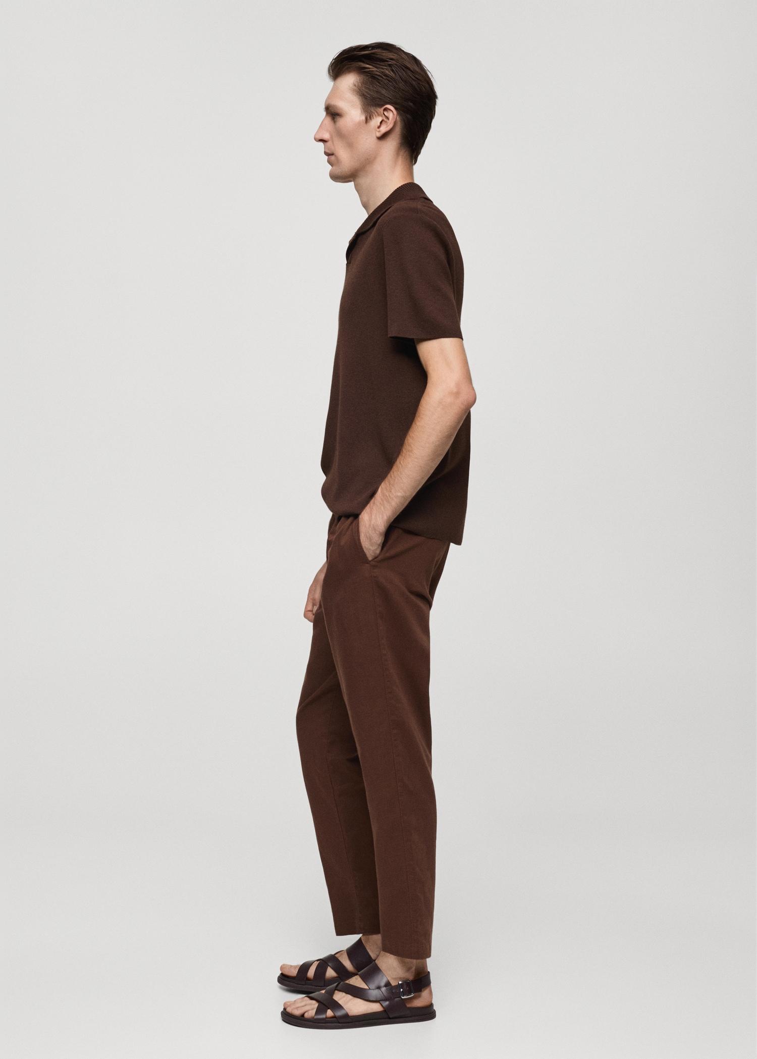 Slim-fit pants with drawstring - Men | MANGO USA Product Image